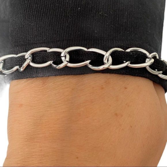 Chain trimmed cartigan in black 3/4 sleeve M VEUC - Picture 4 of 9